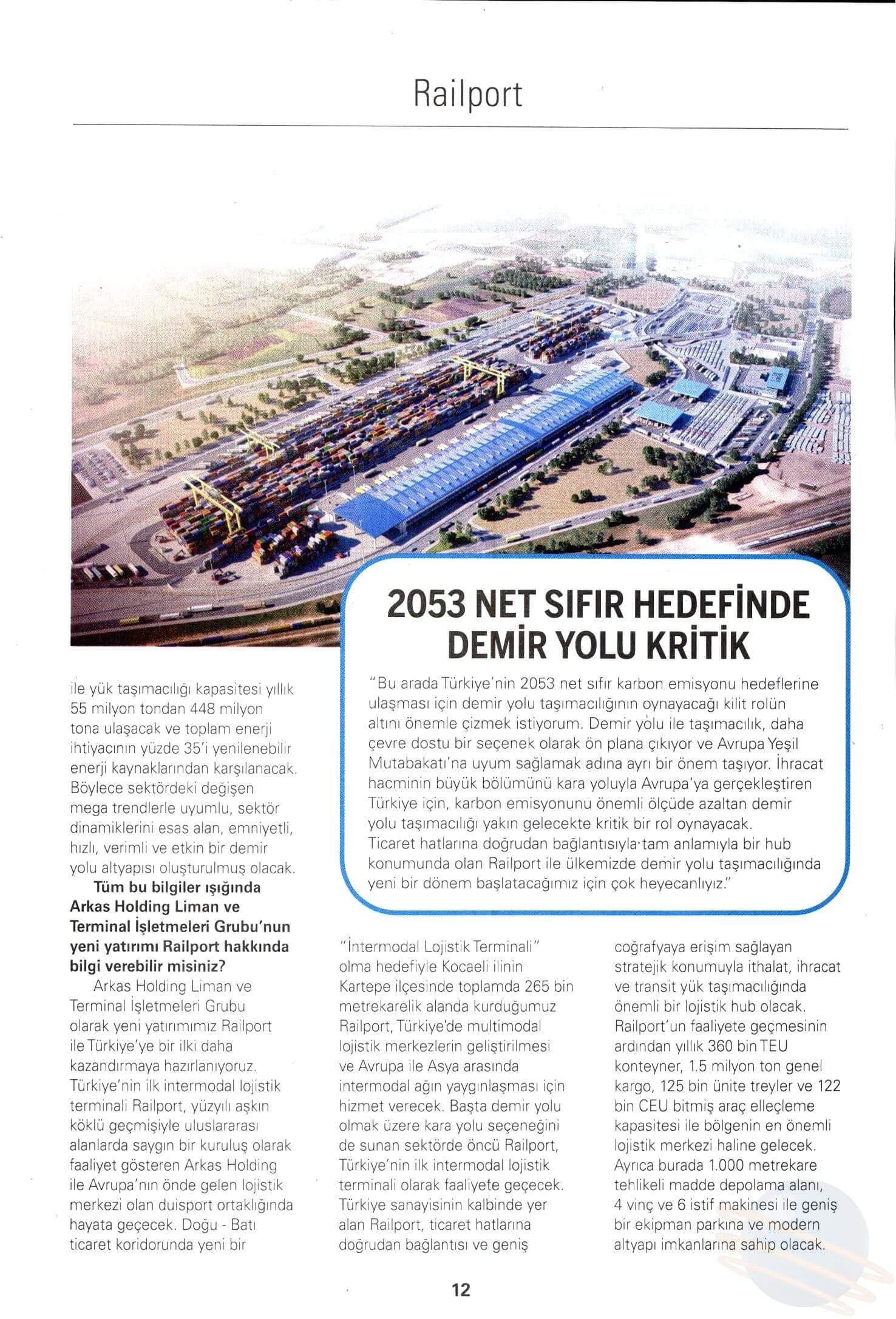 Türkiye'nin İlk Intermodal Lojistik Terminali Railport için Geri Sayım Başladı